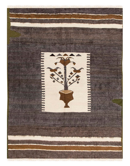 5x7, 4'9 x 6'6 ft, Siirt Blanket Kilim Rug, Siirt Blanket
