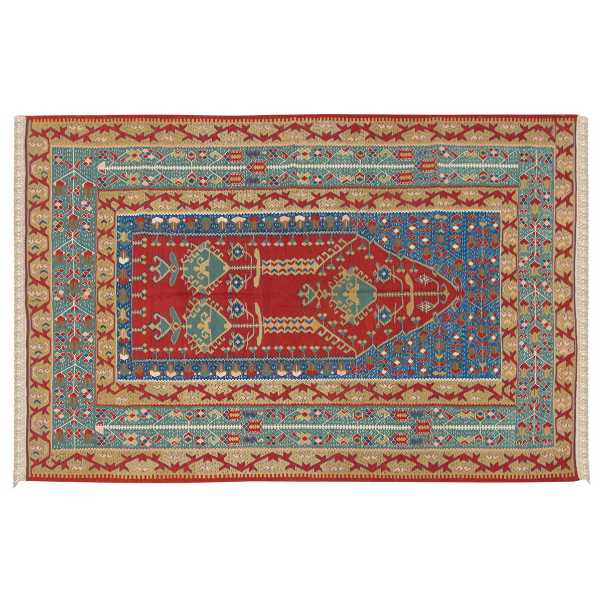 5x7.5 feet Kilim,5x7 Kilim Rug,Turkish Kilim Rug,Oushak Kilim,Handwoven Kilim, Handspun Wool Kilim Rug,New Kilim Rug,Natural Color Kilim