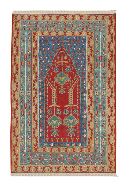 5x7.5 feet Kilim,5x7 Kilim Rug,Turkish Kilim Rug,Oushak Kilim,Handwoven Kilim, Handspun Wool Kilim Rug,New Kilim Rug,Natural Color Kilim