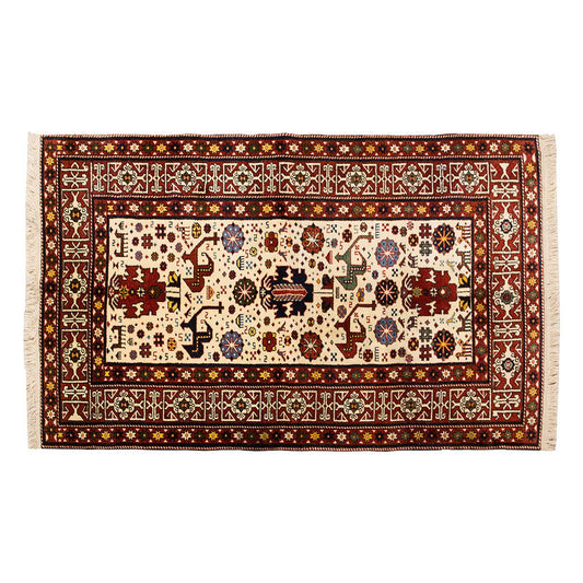 5x7 Caucasian Design Rug, Turkish Carpet, New Production Handmade Rug, 4'7 x 7'5 ft, 140x225 cm