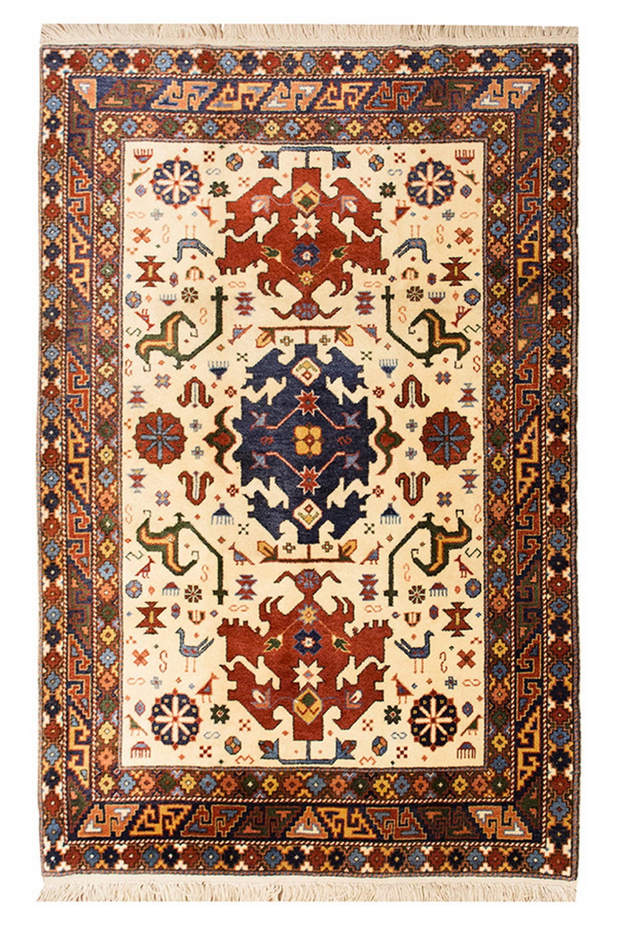 5x7 Caucasian Design Rug, Turkish Carpet, New Production Handmade Rug, 5'5 x 6'8 ft, 166x203 cm