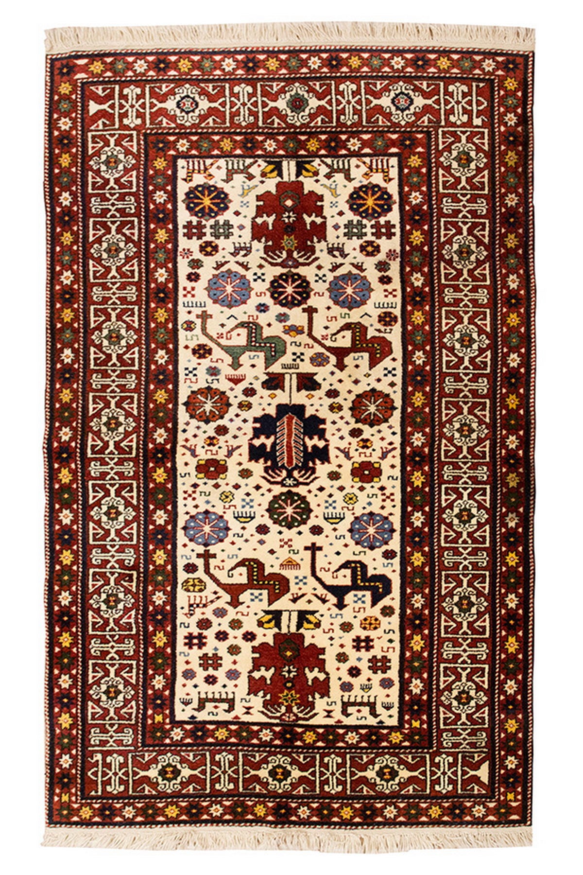 5x7 Caucasian Design Rug, Turkish Carpet, New Production Handmade Rug, 4'7 x 7'5 ft, 140x225 cm