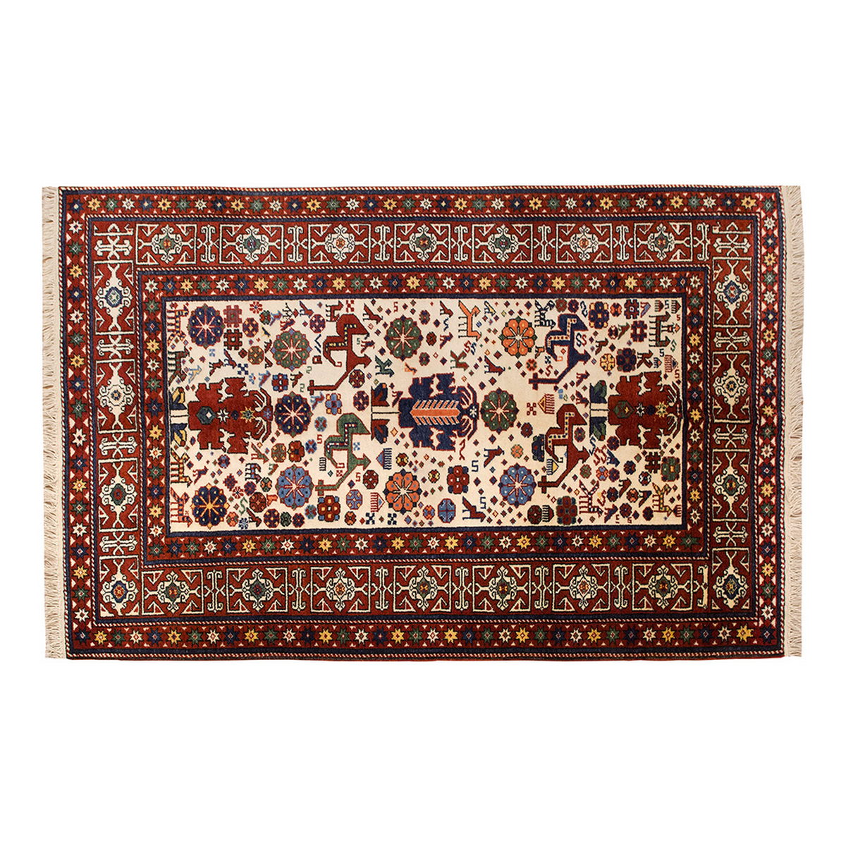 5x8 Caucasian Design Rug, Turkish Carpet, New Production Handmade Rug, 4'9 x 7'7 ft, 145x230 cm