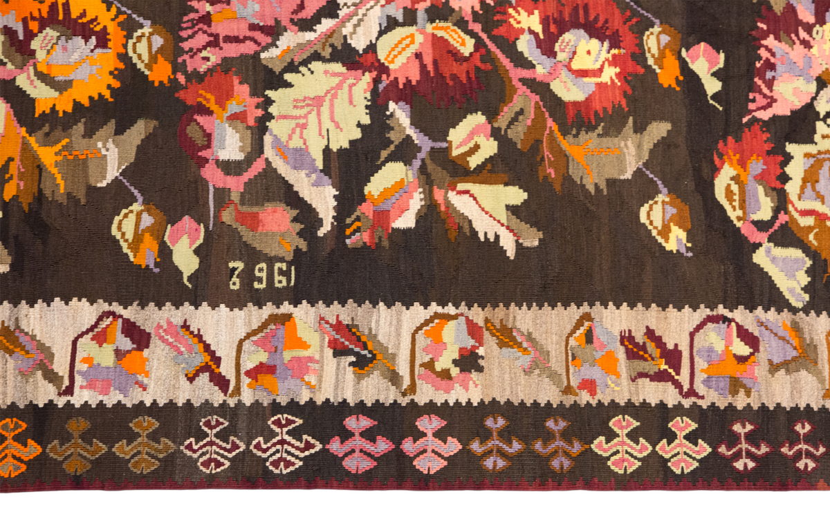 6.5 x 12.4 ft Kilim, Antique Turkish Kilim, Erzurum Bardız