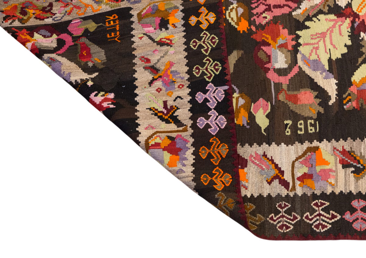 6.5 x 12.4 ft Kilim, Antique Turkish Kilim, Erzurum Bardız