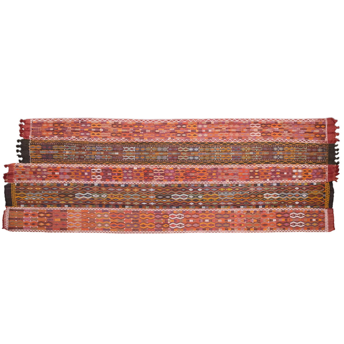 6.9 x 16 ft kilim, Vintage Turkish Cicim Embroidery Kilim, Sivas Area