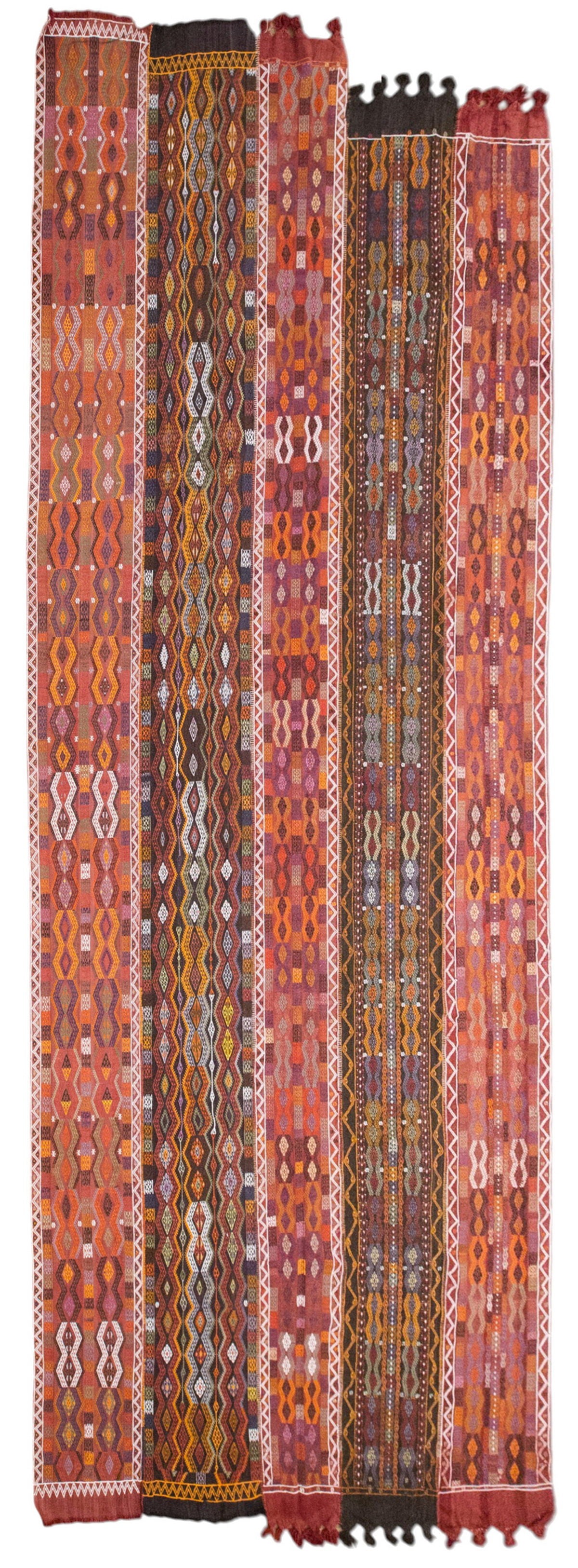 6.9 x 16 ft kilim, Vintage Turkish Cicim Embroidery Kilim, Sivas Area