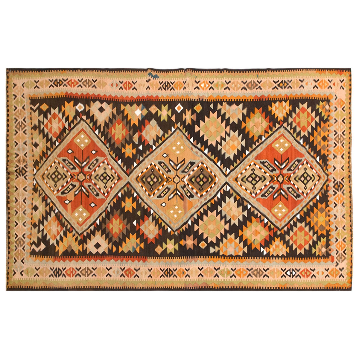 6 x 12.8 ft kilim, Vintage Caucasian Kilim