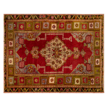 Vintage Turkish Oushak Rug, 110 x 140 cm / 3.6 x 4.6 ft