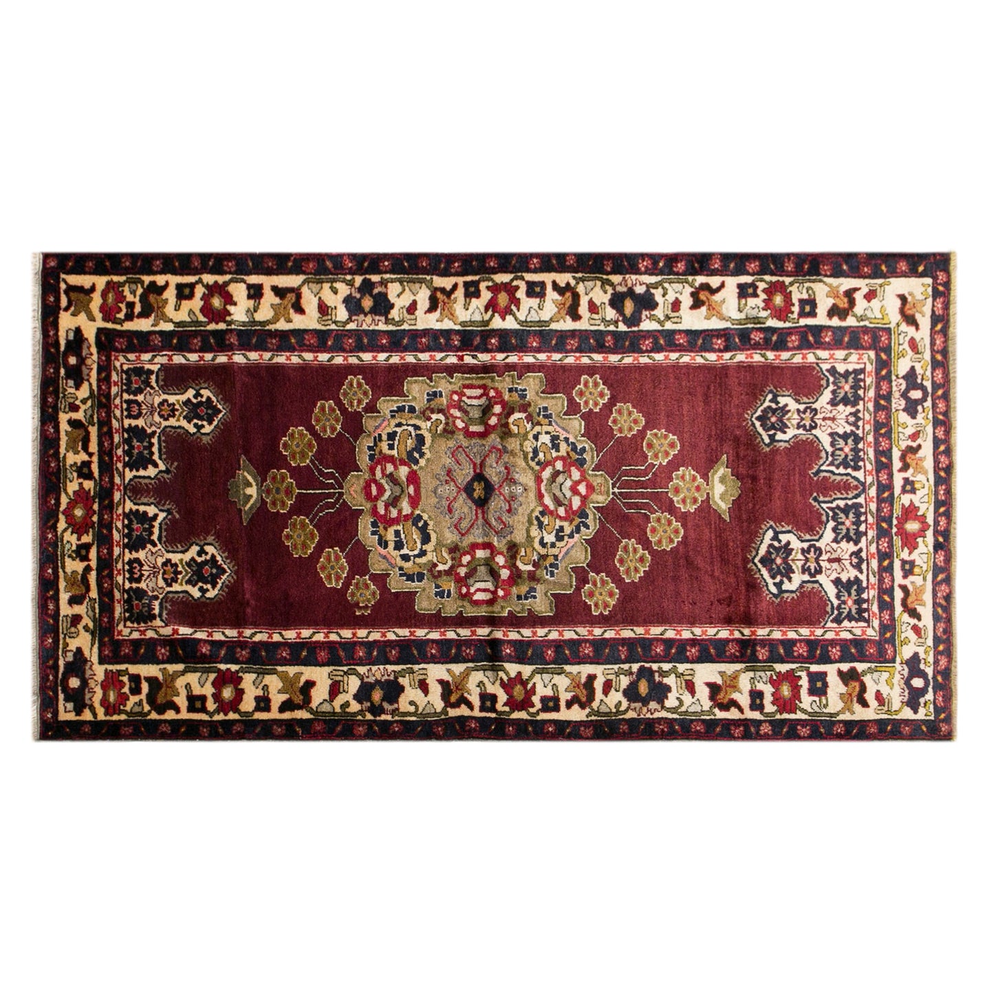 60+ Years Old Handmade Oushak Rug, 4'3" x 8'0" (130x245 cm)
