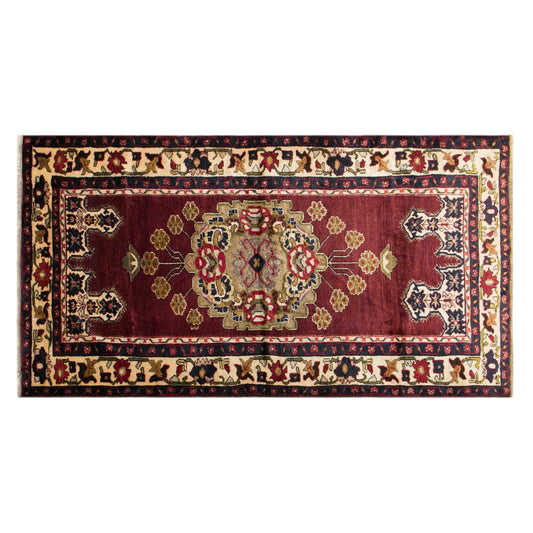 60+ Years Old Handmade Oushak Rug, 4'3" x 8'0" (130x245 cm)