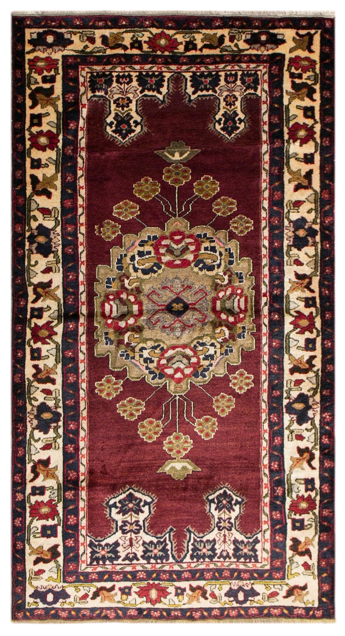 60+ Years Old Handmade Oushak Rug, 4'3" x 8'0" (130x245 cm)