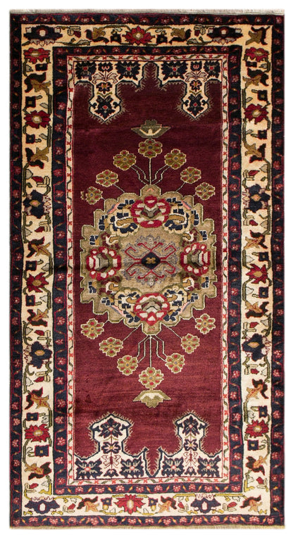 60+ Years Old Handmade Oushak Rug, 4'3" x 8'0" (130x245 cm)