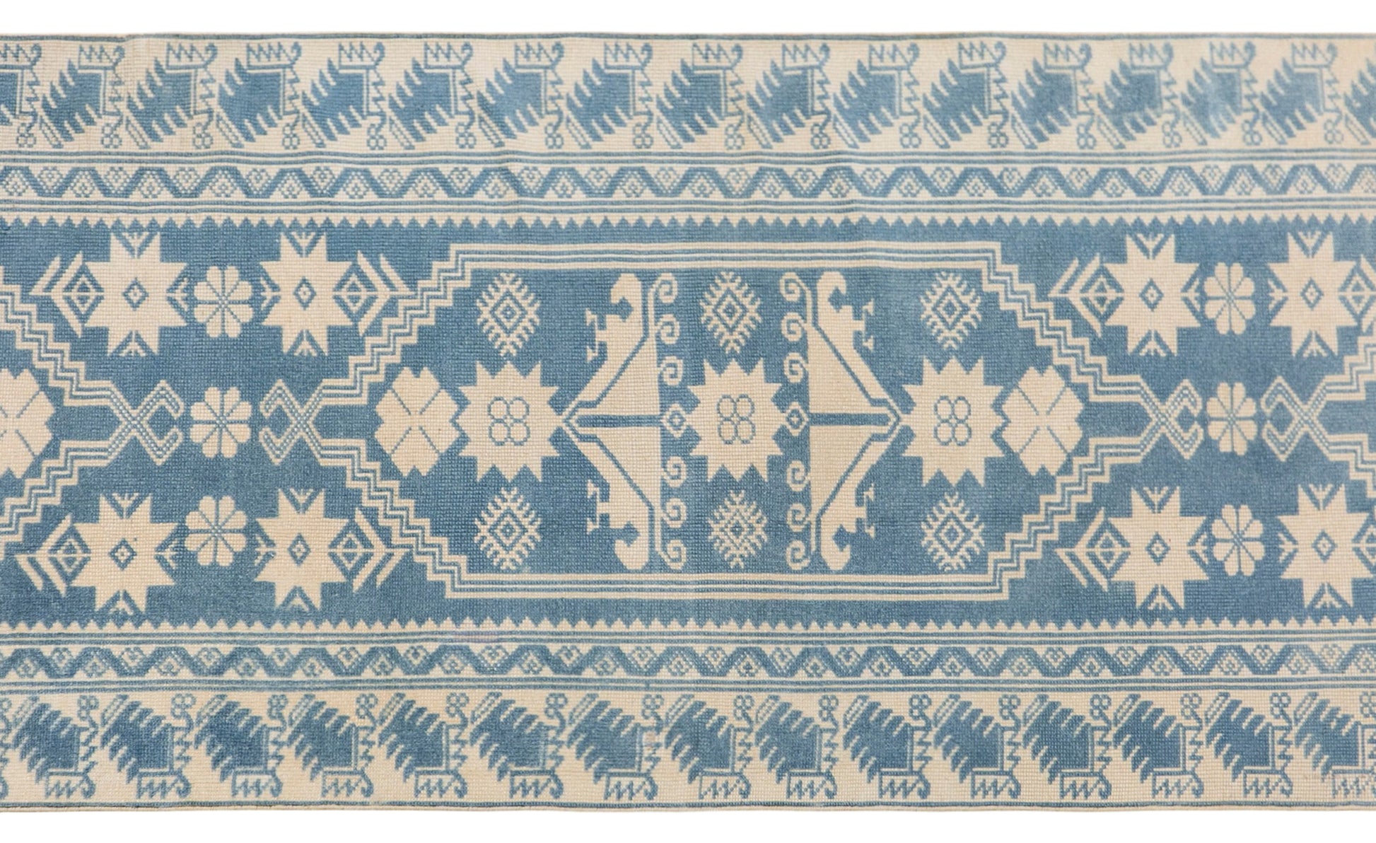 60+ Years Old Handwoven Wool Rug – 80 x 305 cm / 2.6 x 10.0 ft