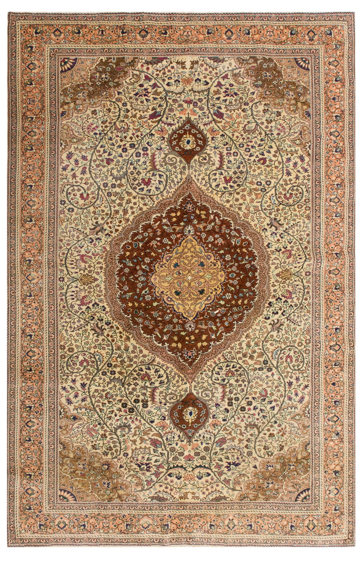 Large Vintage Bohemian Rug – 195x295 cm / 6'5"x9'8"