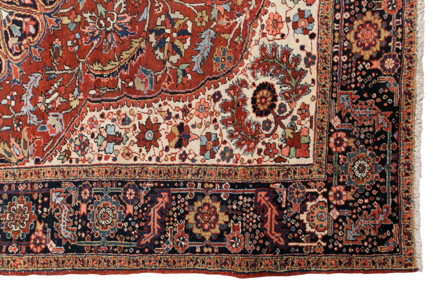 60+ Yrs Antique  Handwoven Wool Area Rug – 270 x 365 cm / 8.9 x 12.0 ft