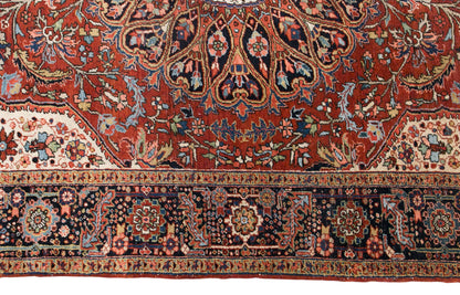 60+ Yrs Antique  Handwoven Wool Area Rug – 270 x 365 cm / 8.9 x 12.0 ft