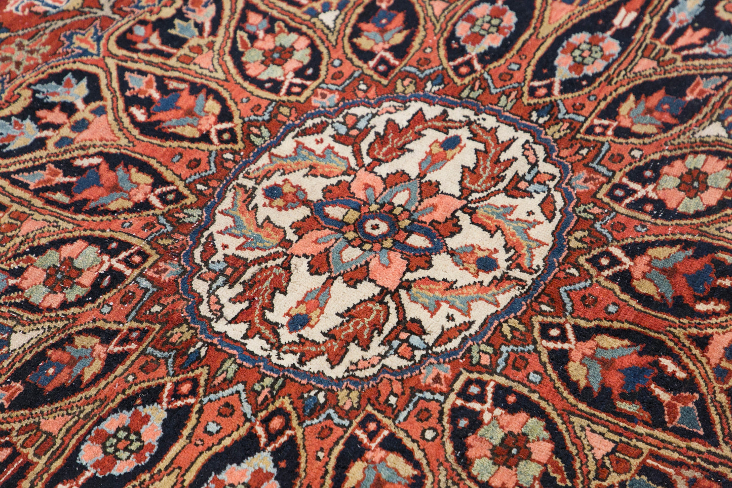 60+ Yrs Antique  Handwoven Wool Area Rug – 270 x 365 cm / 8.9 x 12.0 ft