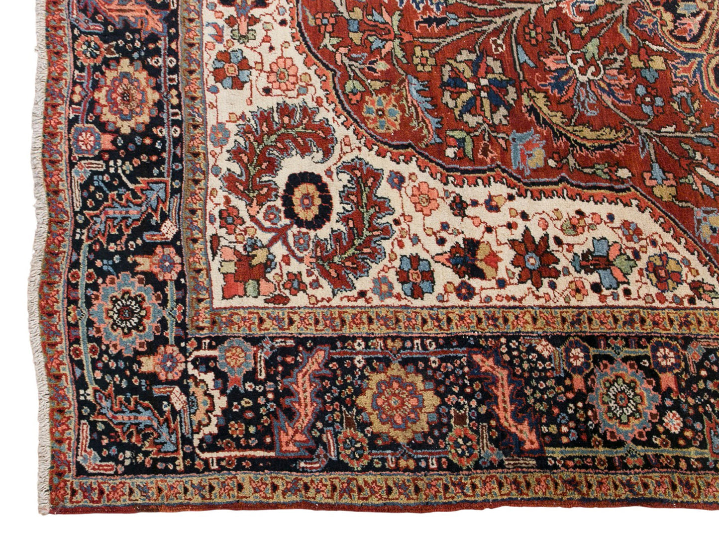 60+ Yrs Antique  Handwoven Wool Area Rug – 270 x 365 cm / 8.9 x 12.0 ft