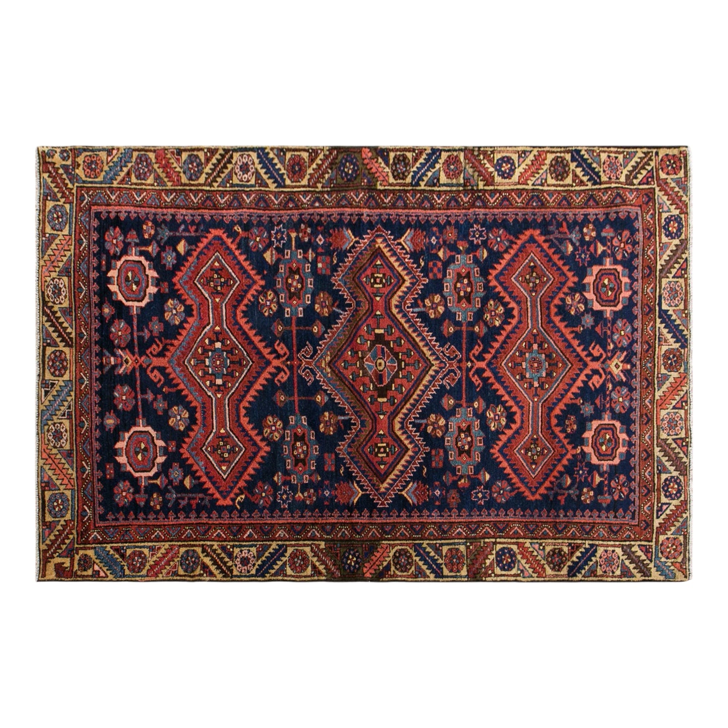 60+ Yrs Handmade Wool Rug – 97 x 130 cm / 3.2 x 4.3 ft
