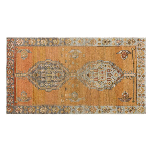 60+ Yrs Handwoven Wool Rug – 105 x 250 cm / 3.4 x 8.2 ft