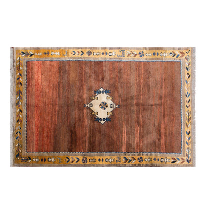 60+ Yrs Old Vintage Turkish Gabe Rug, 195x305 cm / 6.4x10 ft