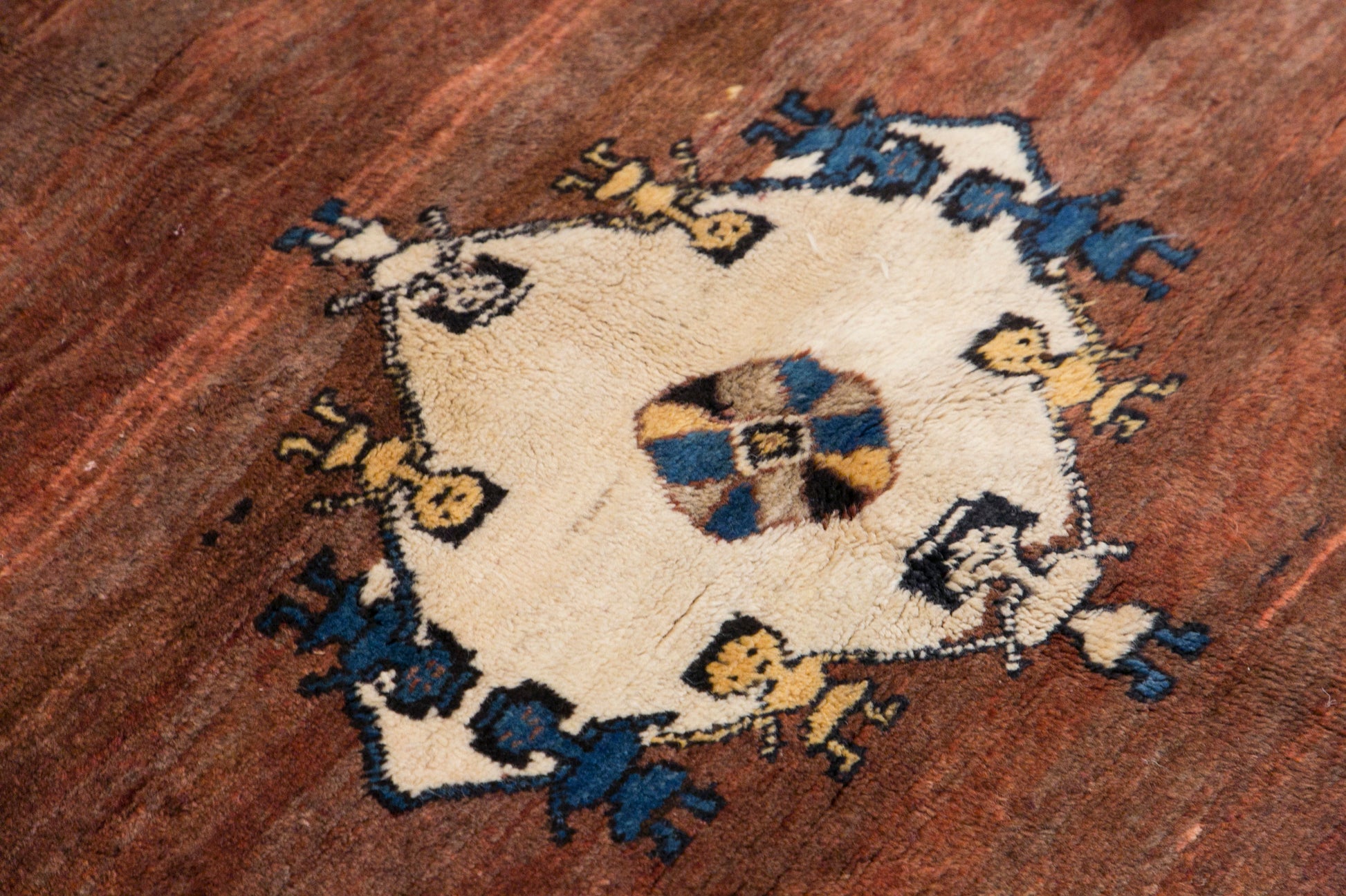 60+ Yrs Old Vintage Turkish Gabe Rug, 195x305 cm / 6.4x10 ft