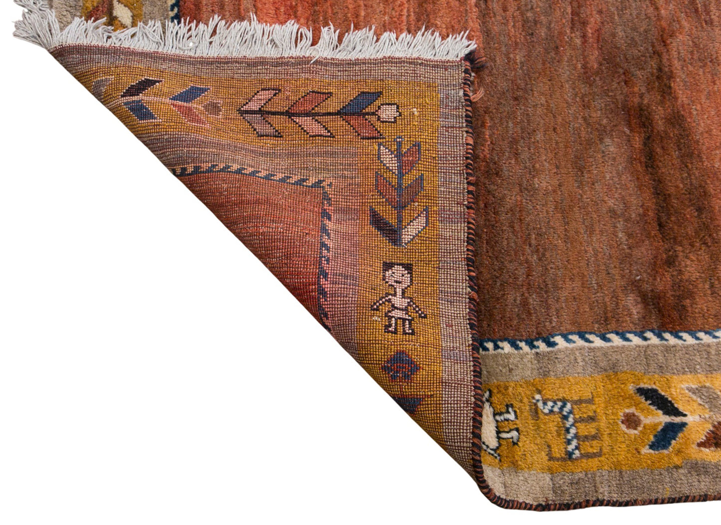 60+ Yrs Old Vintage Turkish Gabe Rug, 195x305 cm / 6.4x10 ft
