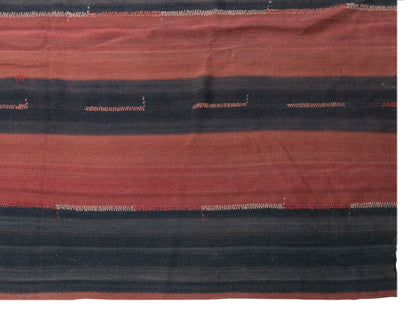 Vintage Turkish Curtain Kilim Rug, 6.4 x 16 ft, 195 x 495 cm, Handwoven Turkish Wool Kilim