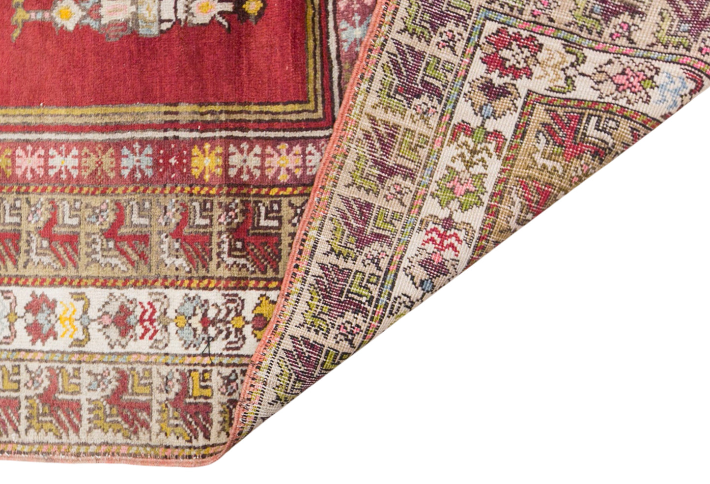 Antique Cappadocia Prayer Rug, 120 × 200 cm / 3.9 x 6.6 ft Handmade Wool Rug