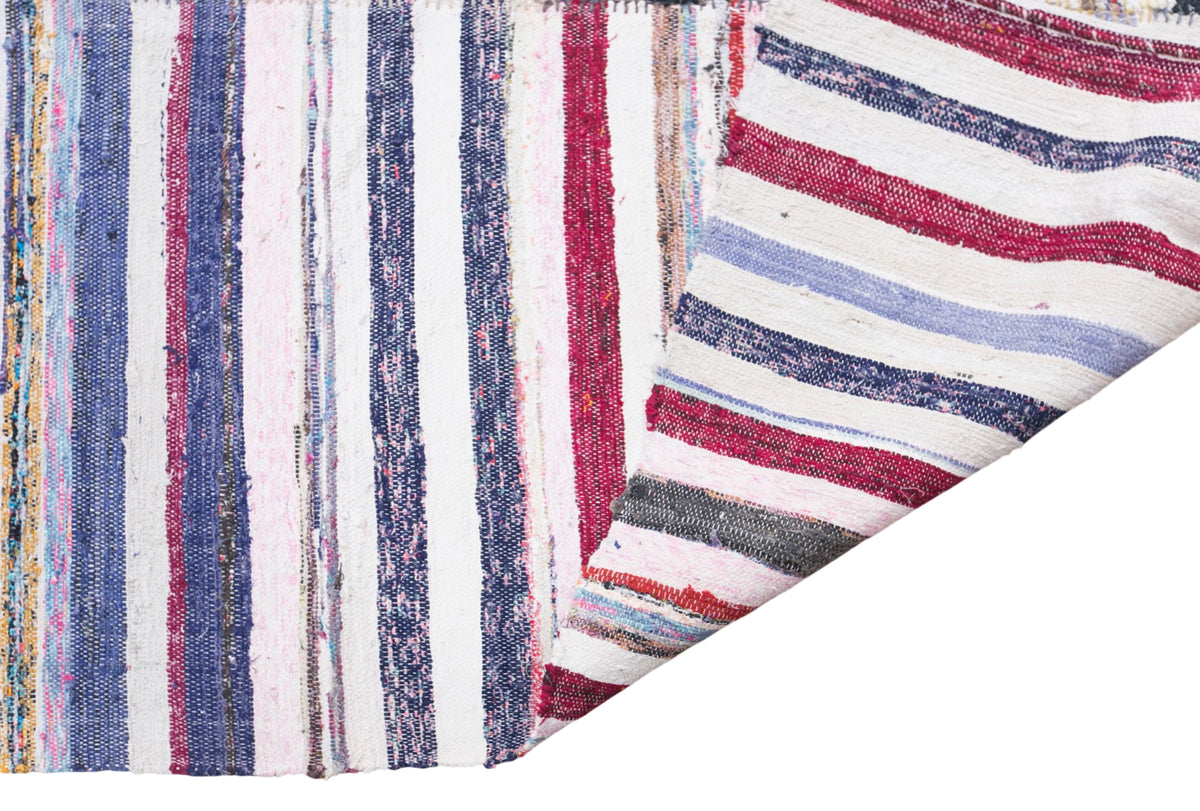 Vintage Turkish Minimal Kilim Rug, 210 × 255 cm / 6.9 x 8.4 ft Handmade Wool Flatweave Rug