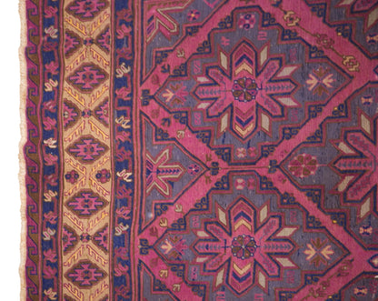 Vintage Turkish Area Rug, 7.4x12.3 ft, 225x375 cm
