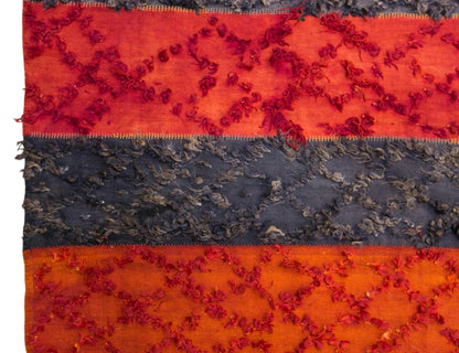 Vintage Turkish Curtain Kilim Rug, 9.2 x 15 ft, 280 x 450 cm, Handwoven Turkish Wool Kilim