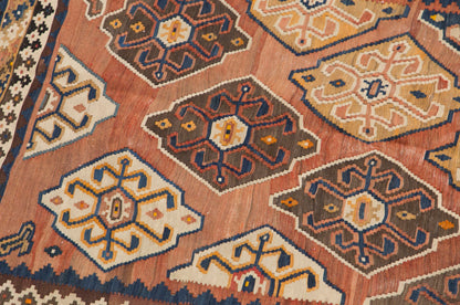 Old Kilim Rug 4.8 x 8.7 feet 145 x 265 cm