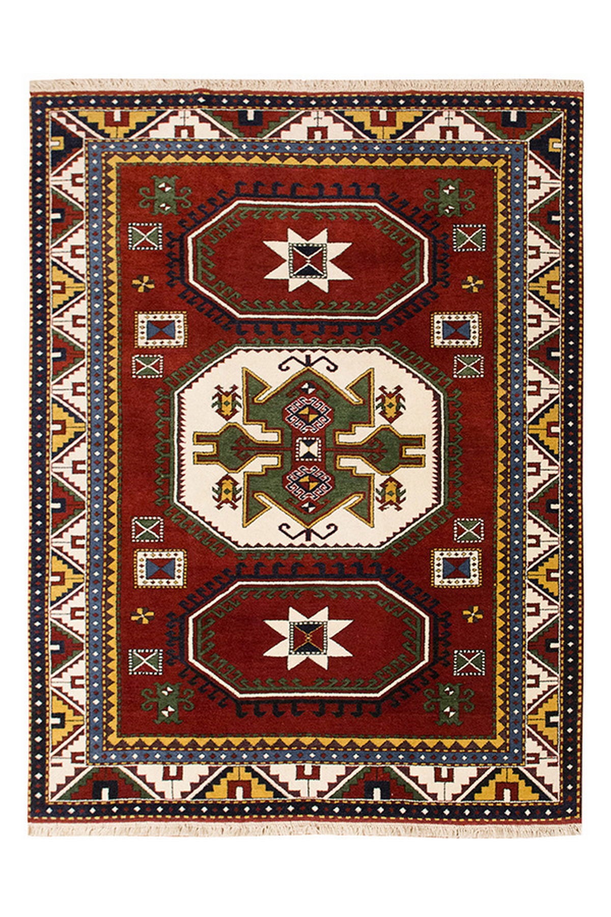 6x8 Caucasian Design Rug, Turkish Carpet, New Production Handmade Rug, 6'5 x 8'4 ft, 195x255 cm