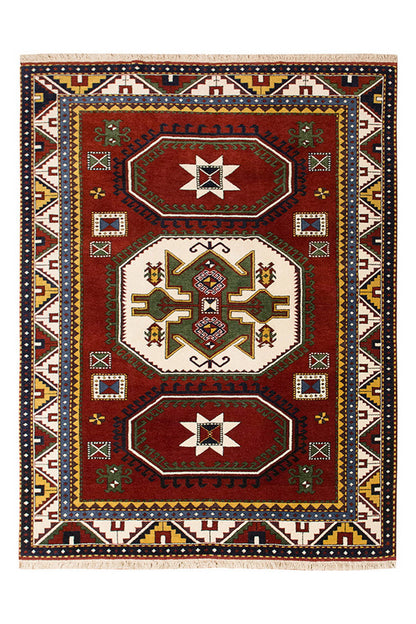 6x8 Caucasian Design Rug, Turkish Carpet, New Production Handmade Rug, 6'5 x 8'4 ft, 195x255 cm