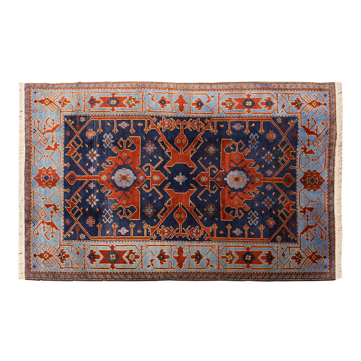 6x9 Caucasian Design Rug, Turkish Carpet, New Production Handmade Rug, 6 x 8'7 ft, 182x262 cm