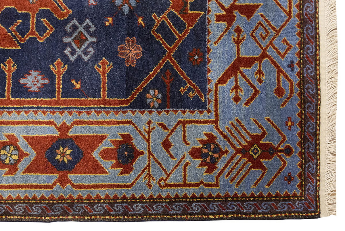 6x9 Caucasian Design Rug, Turkish Carpet, New Production Handmade Rug, 6 x 8'7 ft, 182x262 cm