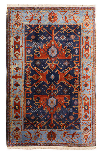 6x9 Caucasian Design Rug, Turkish Carpet, New Production Handmade Rug, 6 x 8'7 ft, 182x262 cm