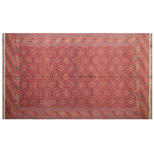 7 x 12.2 ft Kilim, Vintage Turkmen Cicim Embroidery Kilim, Handwoven Wool