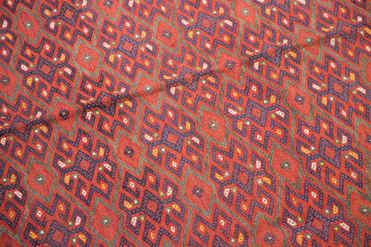 7 x 12.2 ft Kilim, Vintage Turkmen Cicim Embroidery Kilim, Handwoven Wool