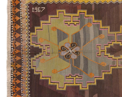 70+ Years Old Handwoven Wool Kilim, 170 x 350 cm (5.6 x 11.5 ft)