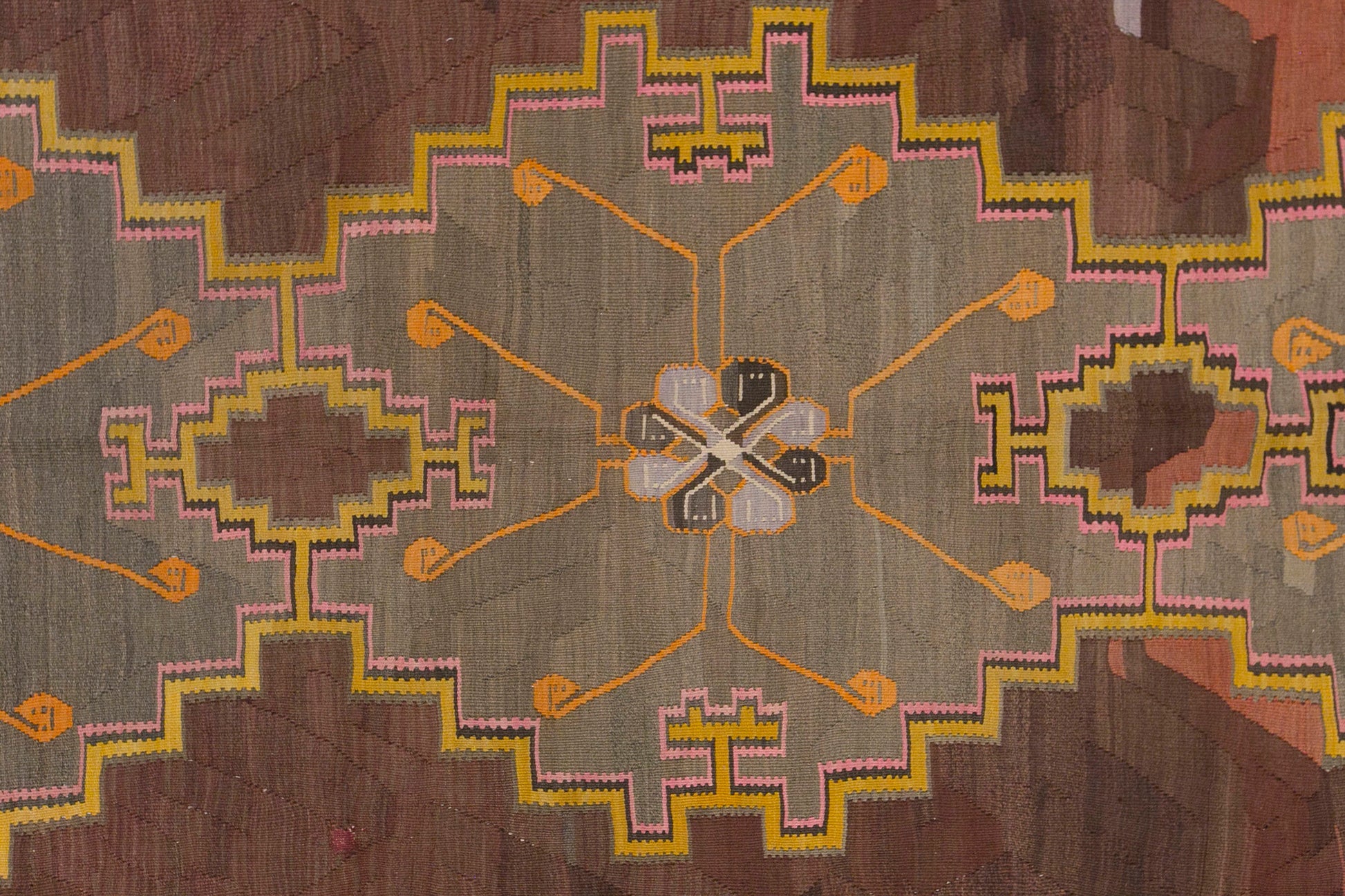 70+ Years Old Handwoven Wool Kilim, 170 x 350 cm (5.6 x 11.5 ft)