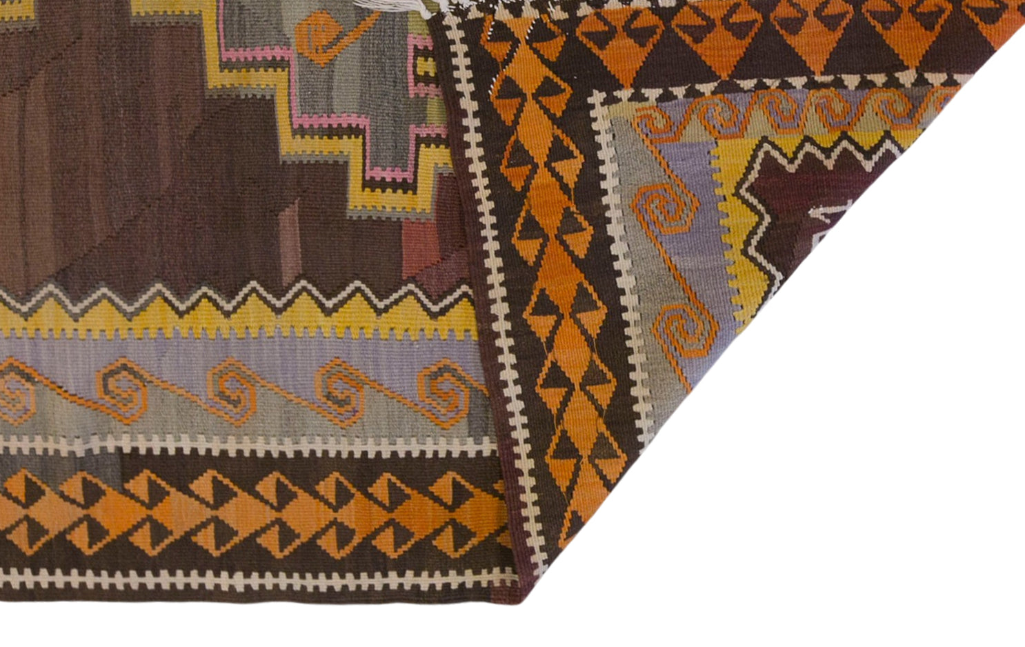 70+ Years Old Handwoven Wool Kilim, 170 x 350 cm (5.6 x 11.5 ft)