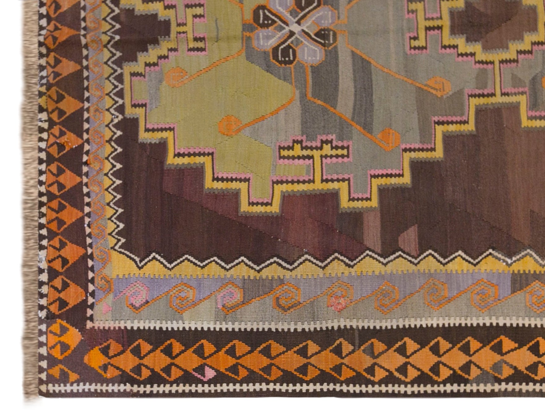 70+ Years Old Handwoven Wool Kilim, 170 x 350 cm (5.6 x 11.5 ft)
