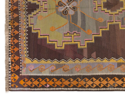 70+ Years Old Handwoven Wool Kilim, 170 x 350 cm (5.6 x 11.5 ft)