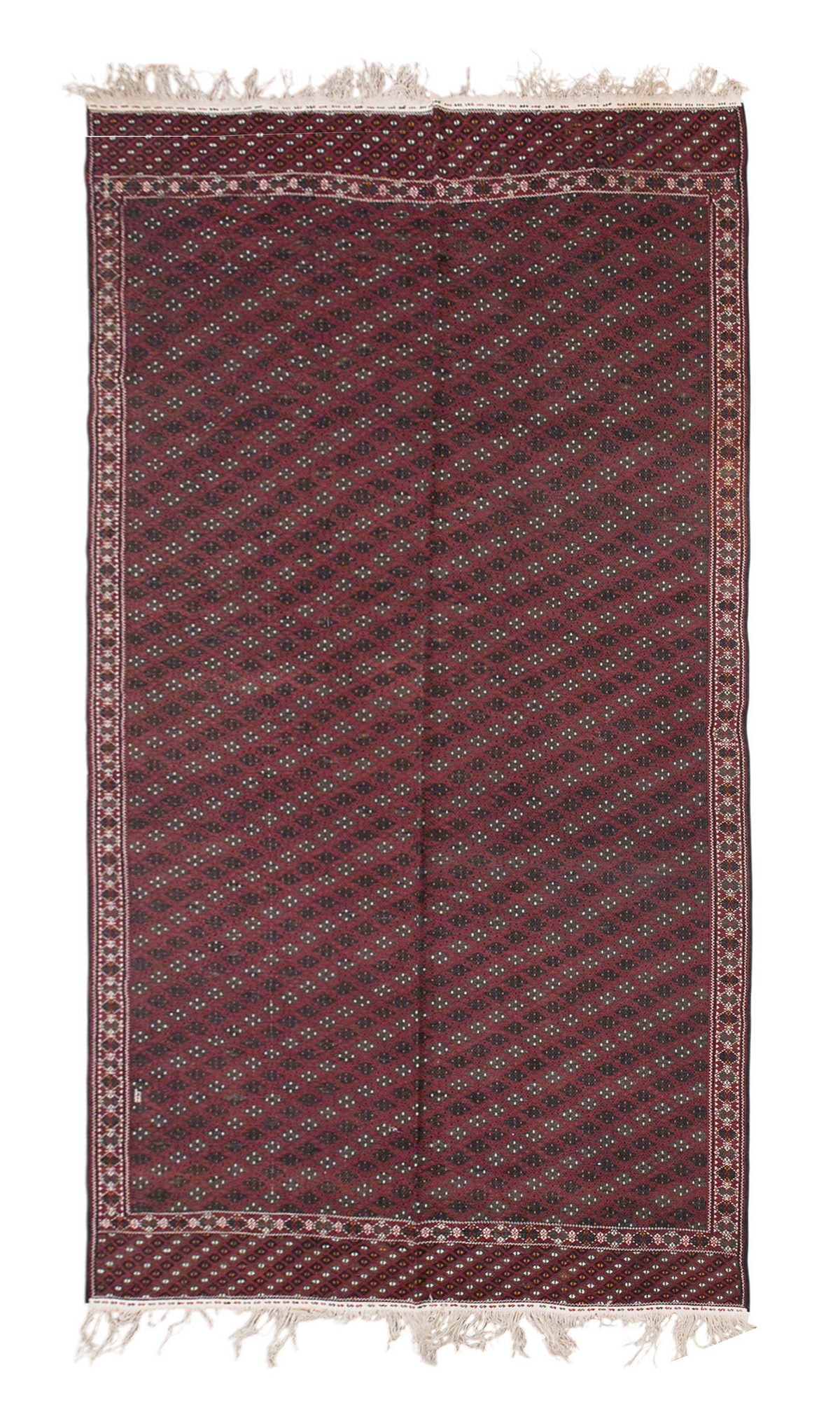 70 Years Old Turkmen Kilim, 221 x 375 cm / 7'3 x 12'3 feet