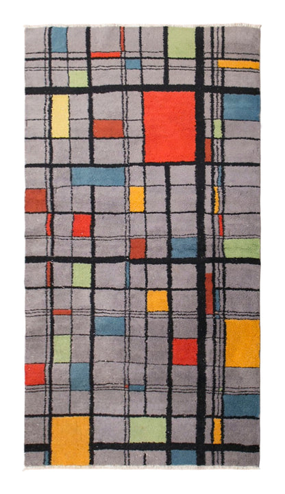 Modern Turkish Area Rug, 3.4x6.2 ft, 105x190 cm