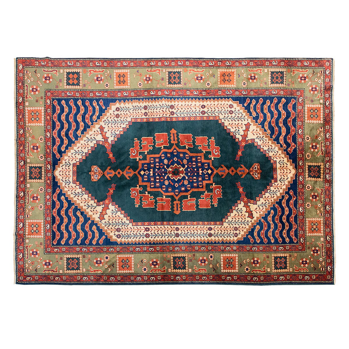 7x10 Caucasian Design Rug, Turkish Carpet, New Production Handmade Rug, 7'5 x 10'1 ft, 225x307 cm