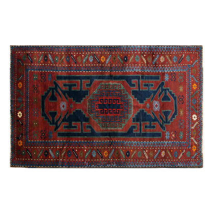 80+ Year Old Handmade Wool Rug, 150 x 235 cm (4'11" x 7'9")